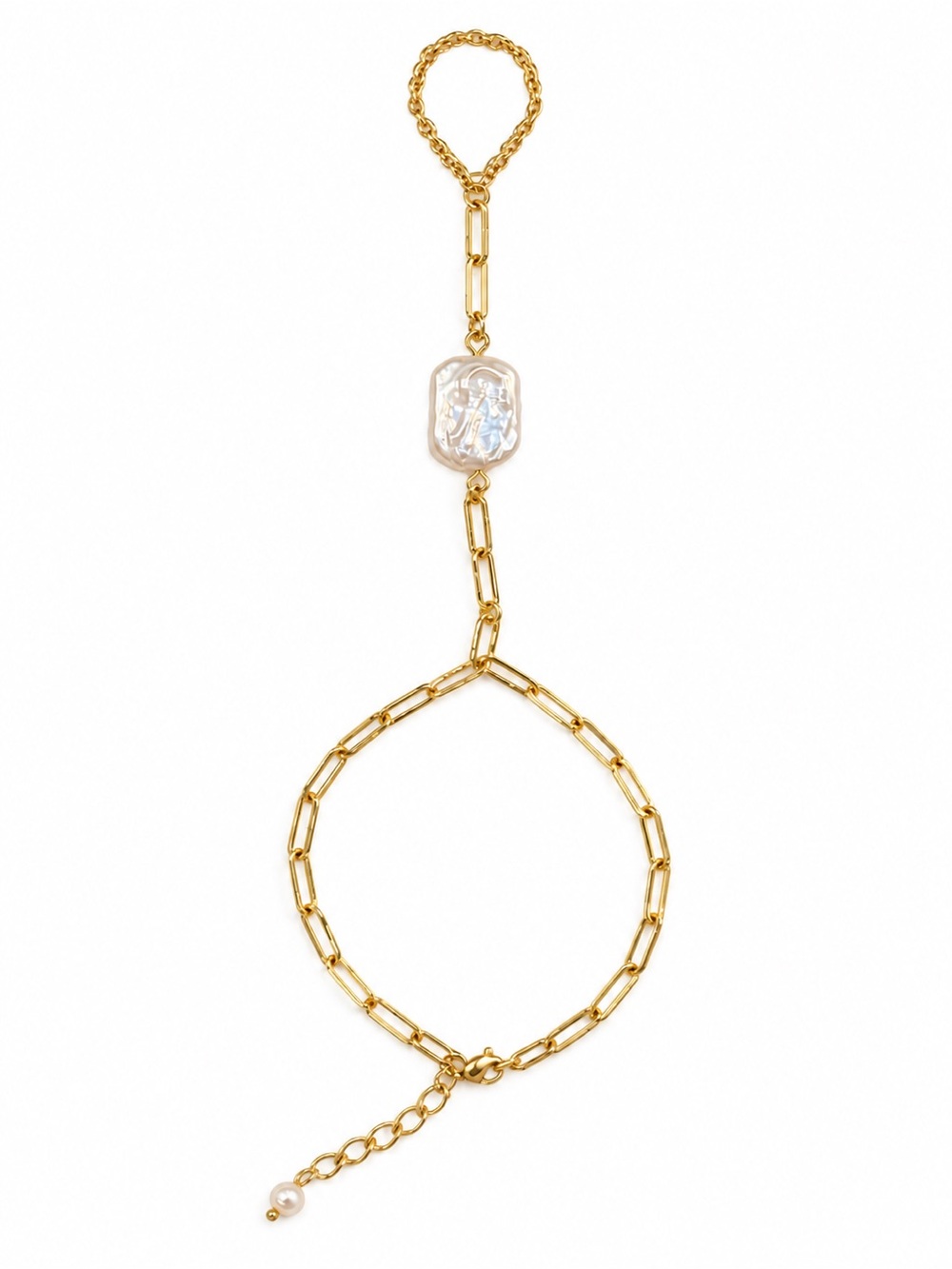 Rivkah Grace — Gold Filled Hand Chain with Freshwater Pearls